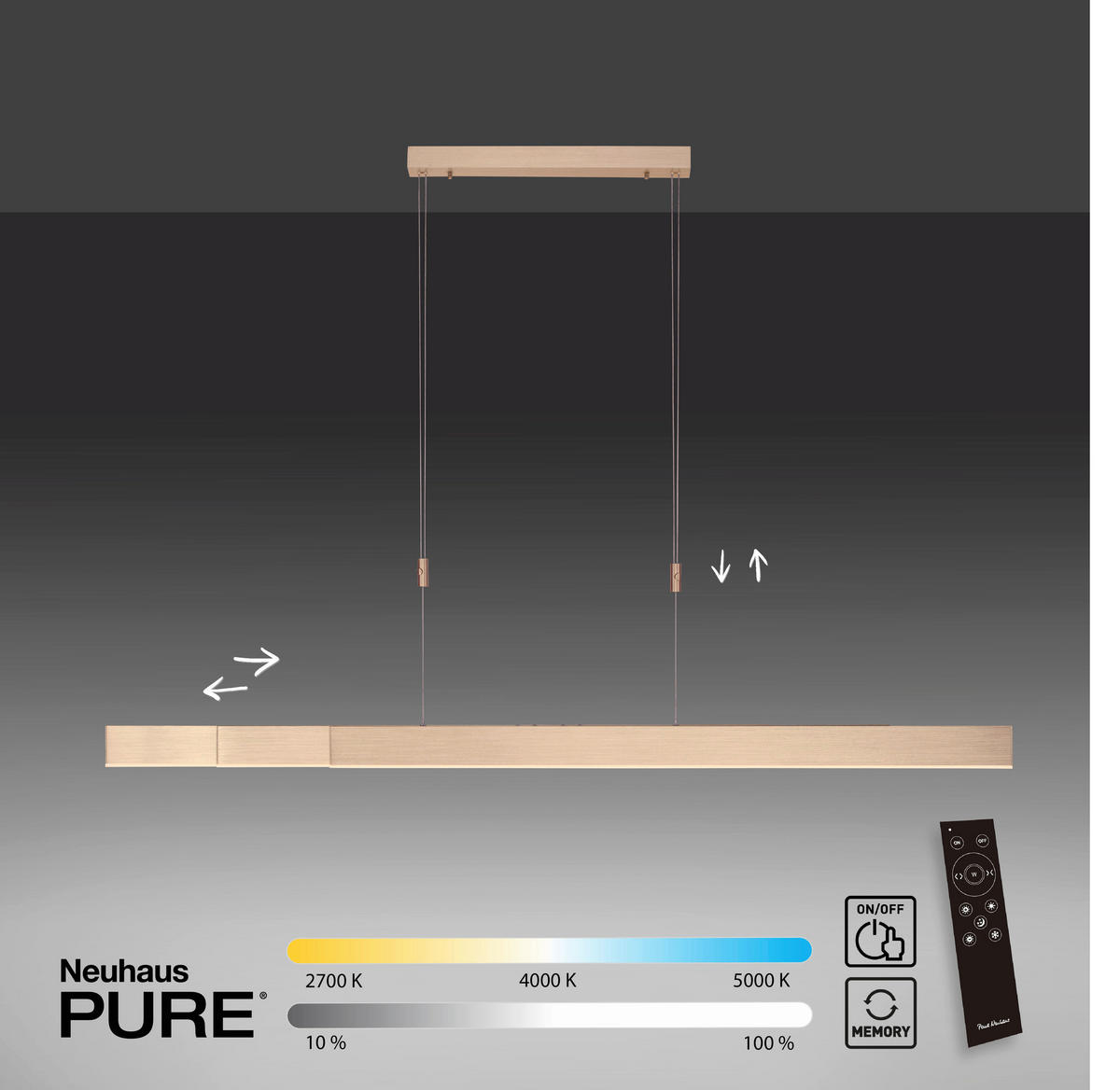 LAMPĂ SUSPENDATĂ CU LED 110-200/5,5/110-200 cm  - Design, plastic/metal (110-200/5,5/110-200cm)