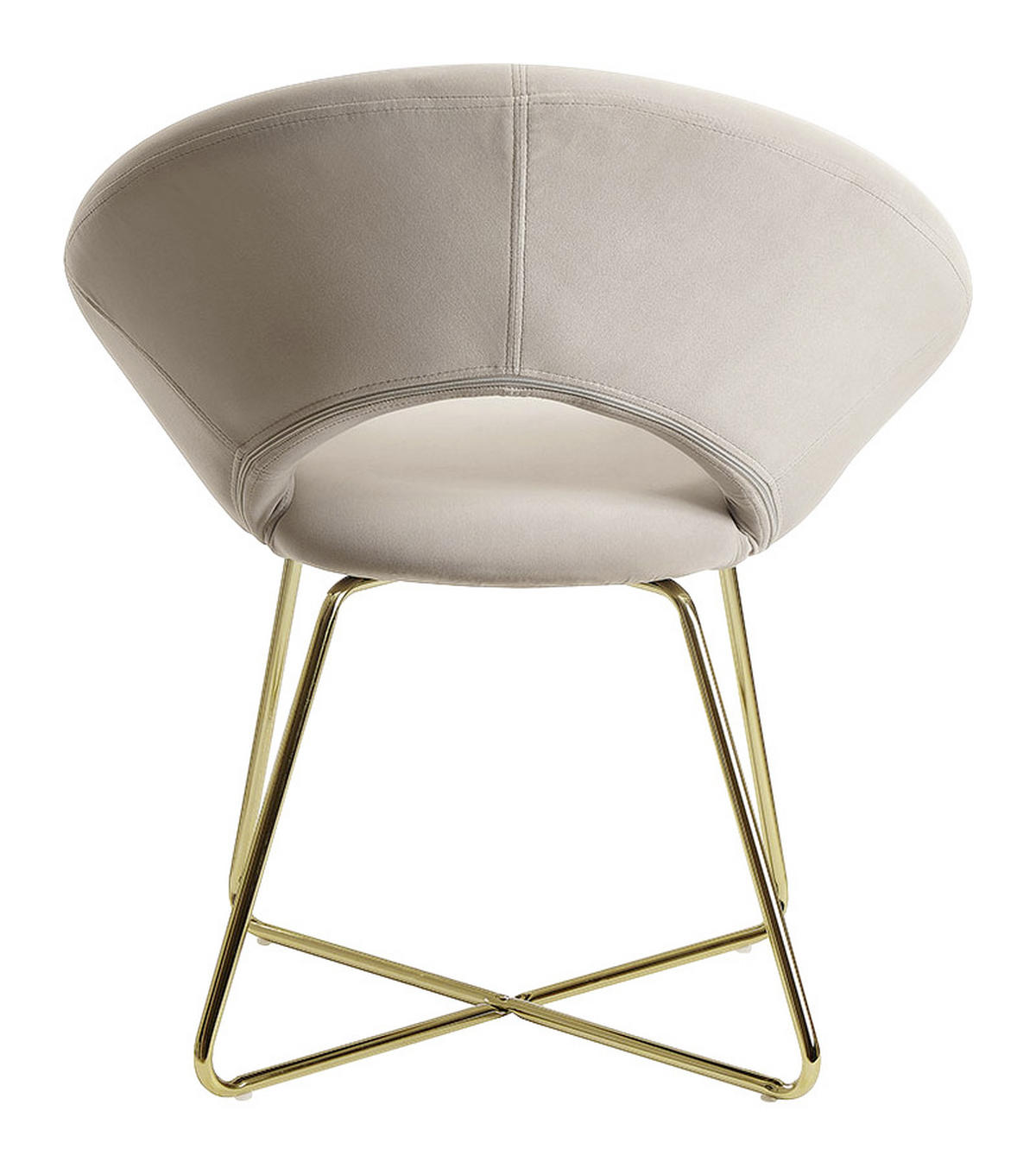 ARMLEHNSTUHL  in Samt  - Beige/Goldfarben, Modern, Textil/Metall (57/83/60cm) - MID.YOU