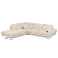 ECKSOFA 250/273 cm SPRING in Webstoff Beige Zierkissen  250/273 cm  - Chromfarben/Beige, Design, Textil/Metall (250/273cm) - Livetastic