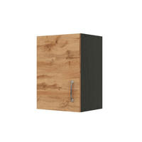 KÜCHENOBERSCHRANK 40/57/34 cm  in Anthrazit, Eiche Wotan  - Chromfarben/Anthrazit, Modern, Holzwerkstoff/Metall (40/57/34cm) - Held