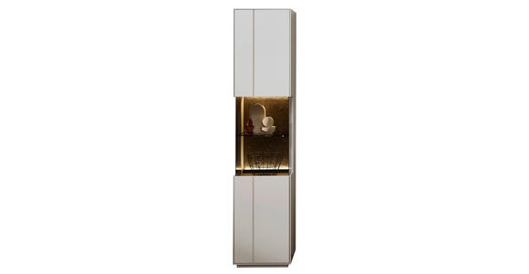 WOHNWAND 3-teilig in Anthrazit, Hellgrau 240/204/45 cm - Anthrazit/Hellgrau, Design, Glas/Holzwerkstoff (240/204/45cm) - Novel