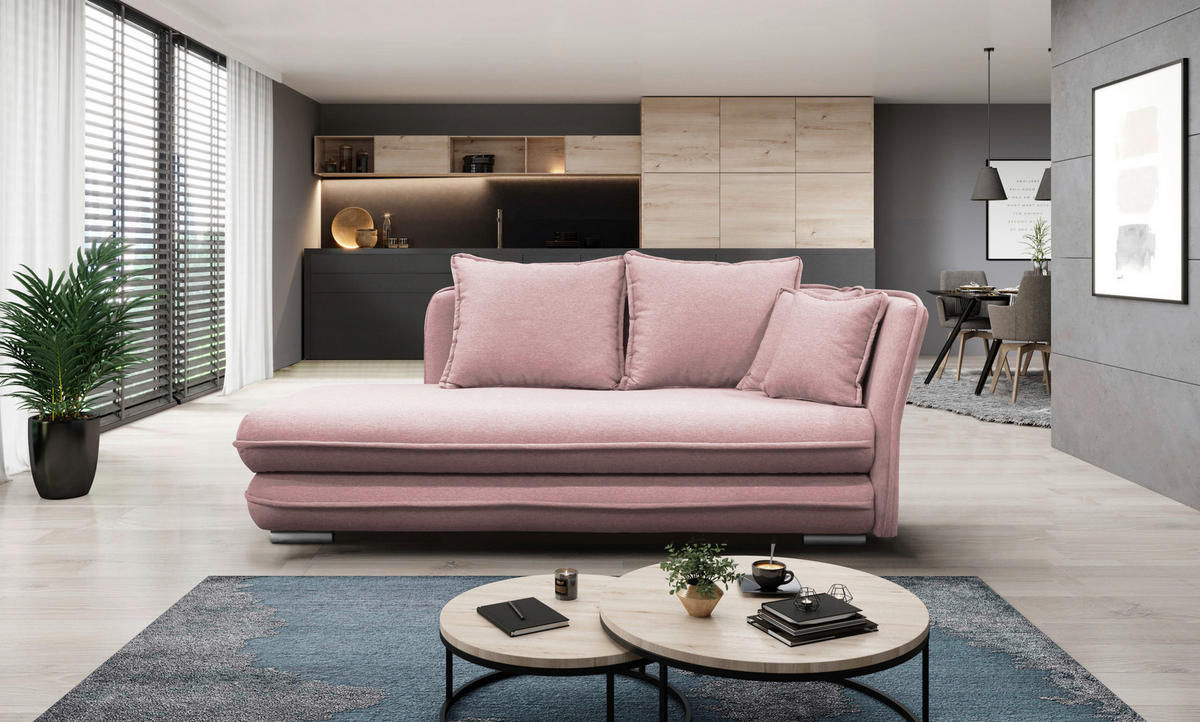 LIEGE in Flachgewebe Rosa  - Silberfarben/Rosa, Design, Kunststoff/Textil (224/84/99/107cm) - MID.YOU