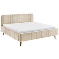 POLSTERBETT 180/200 cm,  in Beige,  - Eichefarben/Beige, MODERN, Holz/Textil (180/200cm) - Xora