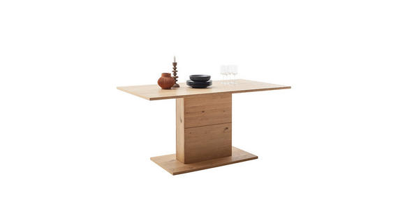 ESSTISCH Eiche massiv, furniert rechteckig Eichefarben - Eichefarben, Natur, Holz/Holzwerkstoff (160/90/77cm) - Hom`in