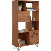 REGAL in 80/155/35 cm Akaziefarben, Bronzefarben - Messingfarben/Bronzefarben, Trend, Holz/Holzwerkstoff (80/155/35cm) - Ambia Home