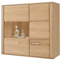 HÄNGEVITRINE in Eichefarben   - Eichefarben/Silberfarben, Design, Glas/Holz (107/98/38cm) - Livetastic