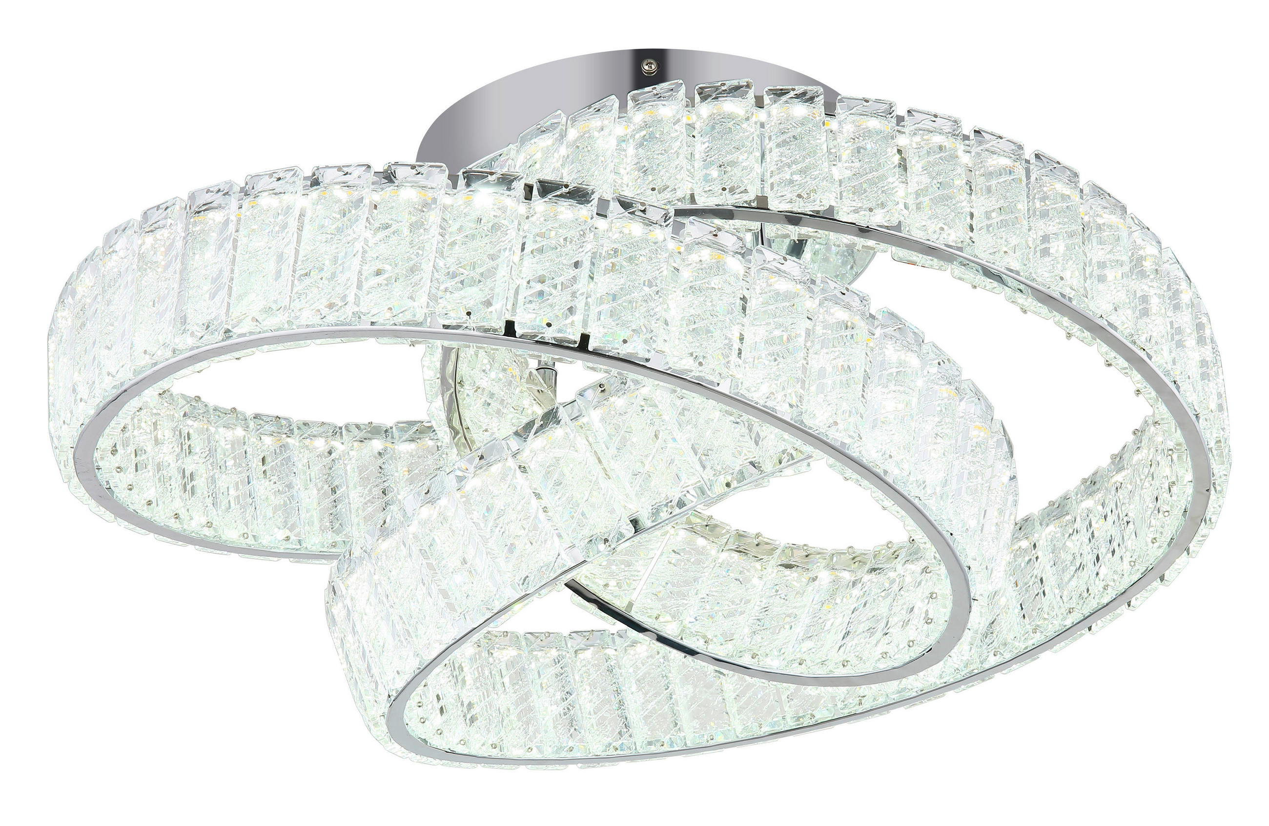 LED-DECKENLEUCHTE 60/26 cm   - Klar/Chromfarben, KONVENTIONELL, Glas/Metall (60/26cm) - Globo