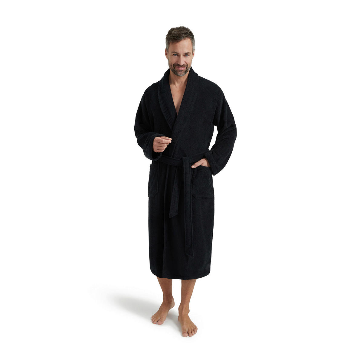 BADEMANTEL XS Unisex  - Schwarz, Basics, Textil (XSnull) - Moeve