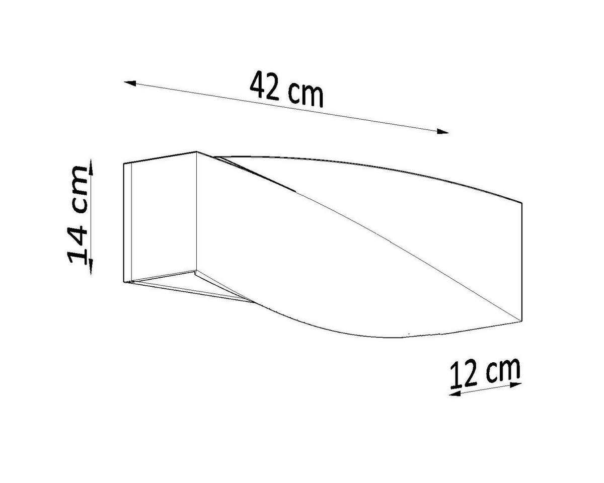 WANDLEUCHTE Sigma 42/12/14 cm  - Weiß, Design, Glas/Keramik (42/12/14cm)