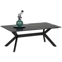 COUCHTISCH in Metall, Stein 115/70/45 cm  - Schwarz/Weiß, Design, Stein/Metall (115/70/45cm) - Novel