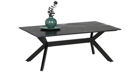 COUCHTISCH in Metall, Stein 115/70/45 cm  - Schwarz/Weiß, Design, Stein/Metall (115/70/45cm) - Novel