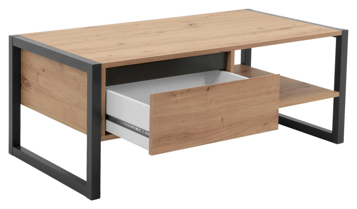 COUCHTISCH in Holzwerkstoff 100/55/40 cm  - Eichefarben/Anthrazit, Konventionell, Holzwerkstoff (100/55/40cm) - MID.YOU