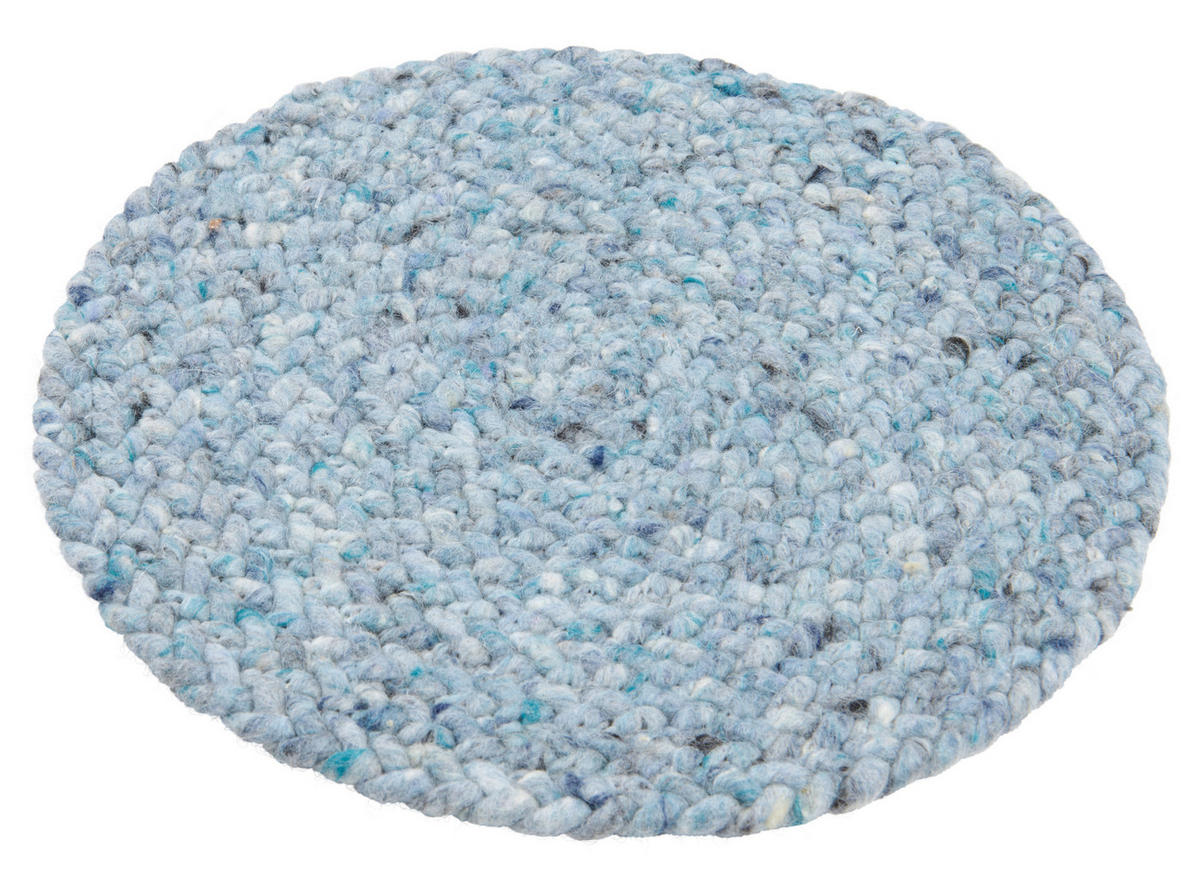 HANDWEBTEPPICH 35 cm Blau, Gelb, Türkis, Hellgrau, Beige, Koralle  - Türkis/Blau, KONVENTIONELL, Textil (35cm) - Linea Natura