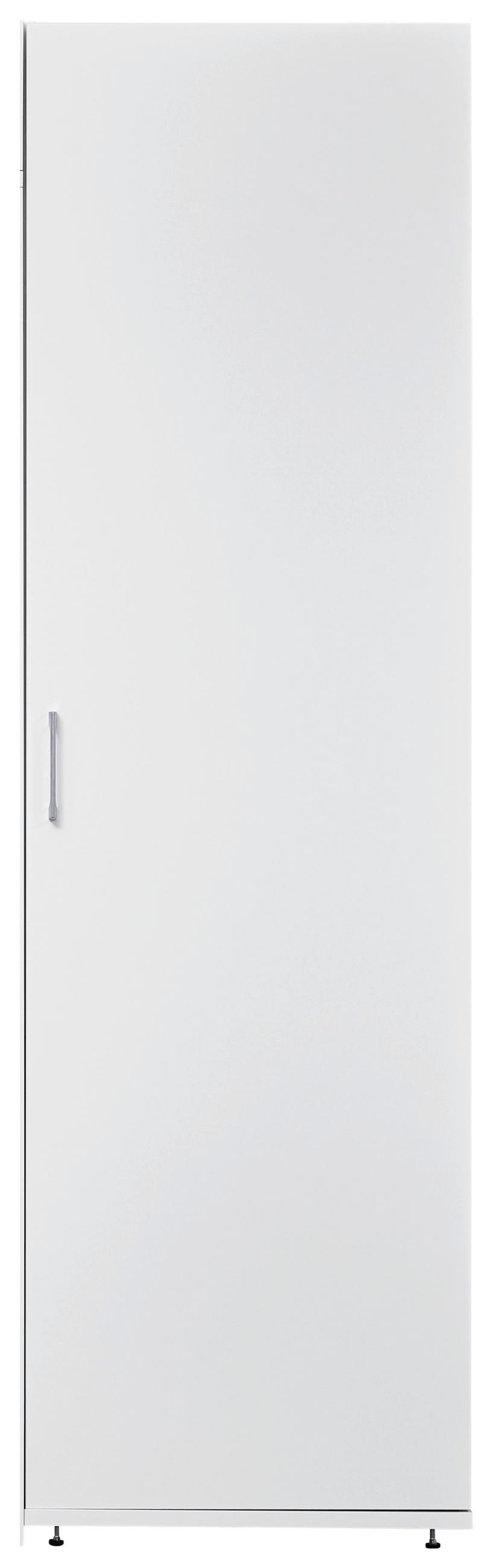 MEHRZWECKSCHRANK 60/206/65,5 cm  in Weiß  - Silberfarben/Weiß, Design, Holzwerkstoff/Metall (60/206/65,5cm)