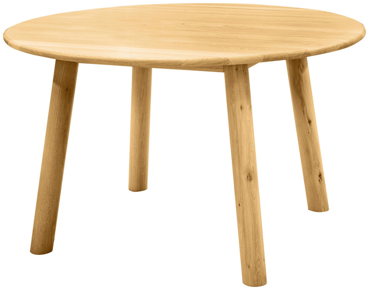 ESSTISCH 125/125/76 cm Echtholz  Holz rund Eichefarben  - Eichefarben, Design, Holz (125/125/76cm) - Niels Andersson