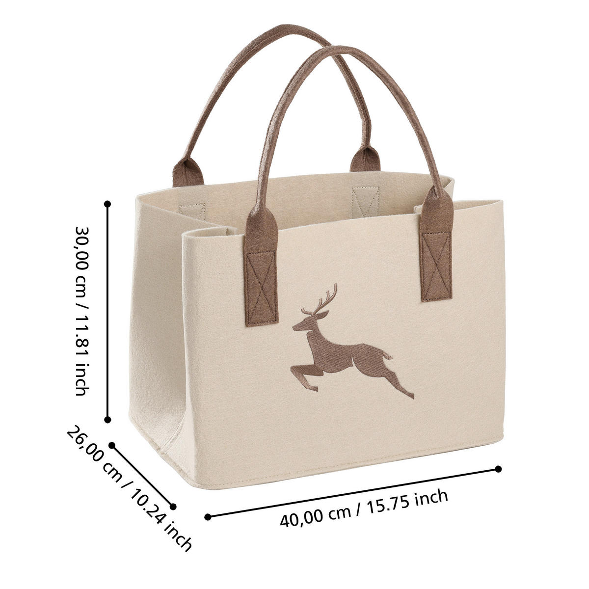 EINKAUFSTASCHE - Beige/Braun, LIFESTYLE, Textil (40/26/30cm)