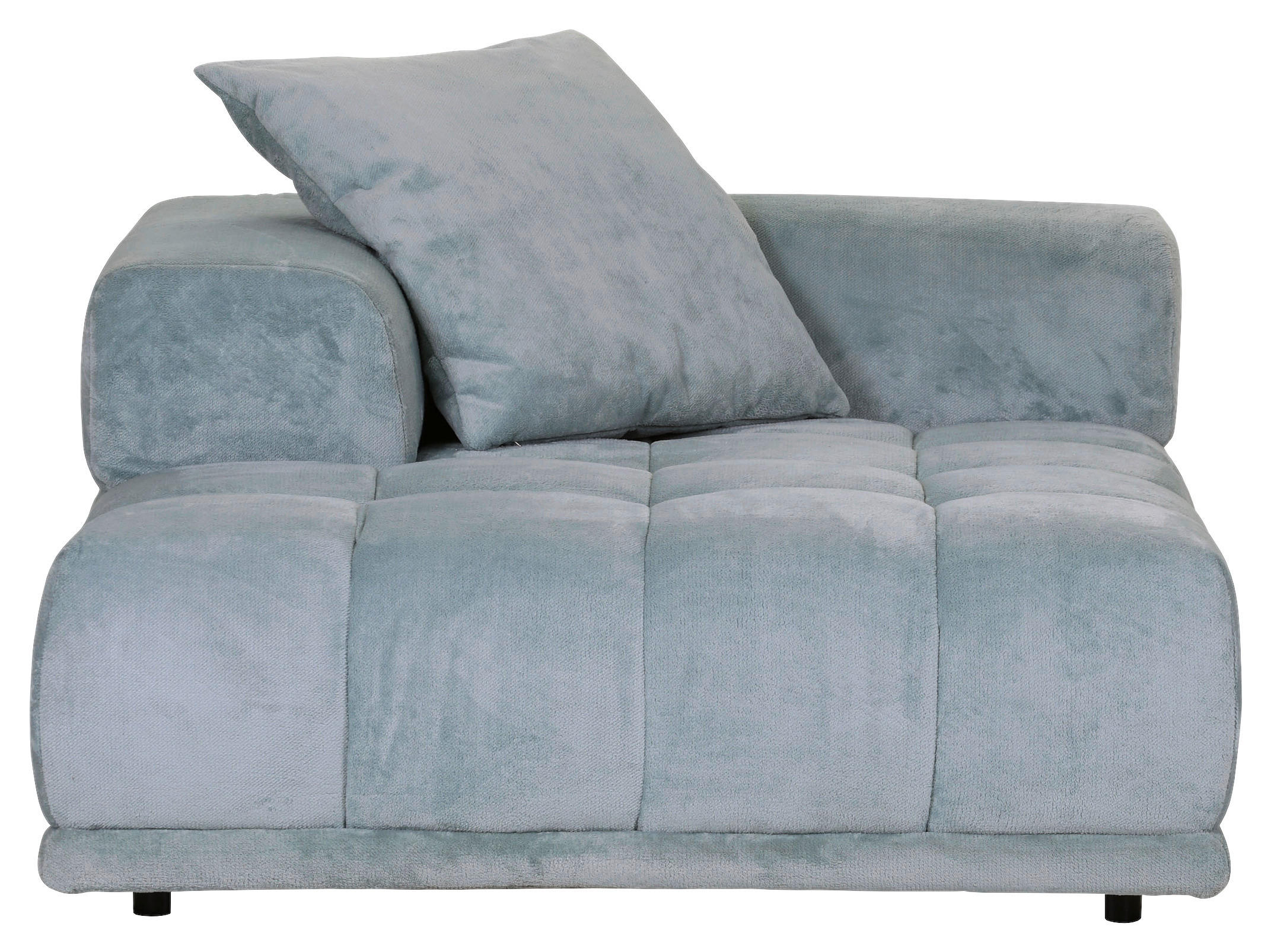 SOFAELEMENT Plüsch Mintgrün  - Schwarz/Mintgrün, KONVENTIONELL, Kunststoff/Textil (125/66/155cm) - Carryhome
