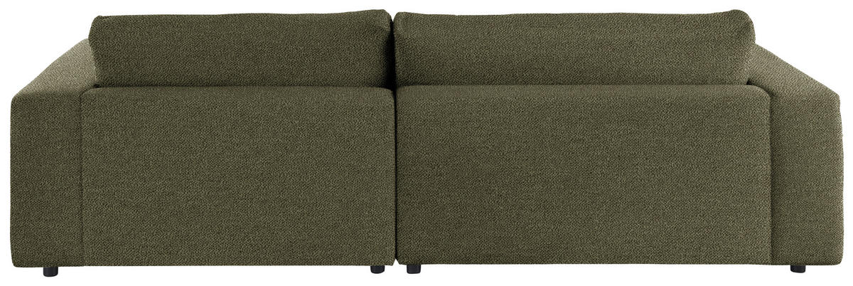 ECKSOFA in Flachgewebe Olivgrün  - Schwarz/Olivgrün, Design, Kunststoff/Textil (270/190cm) - Lomoco