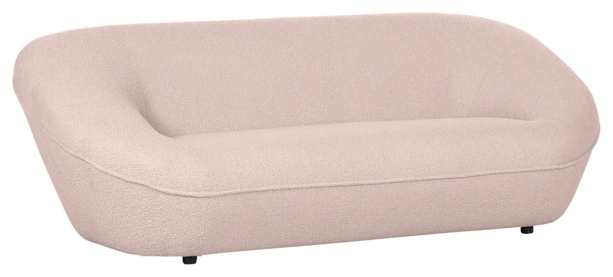 2-SITZER-SOFA in Flachgewebe Rosa  - Schwarz/Rosa, KONVENTIONELL, Kunststoff/Textil (223/79/94cm) - Carryhome