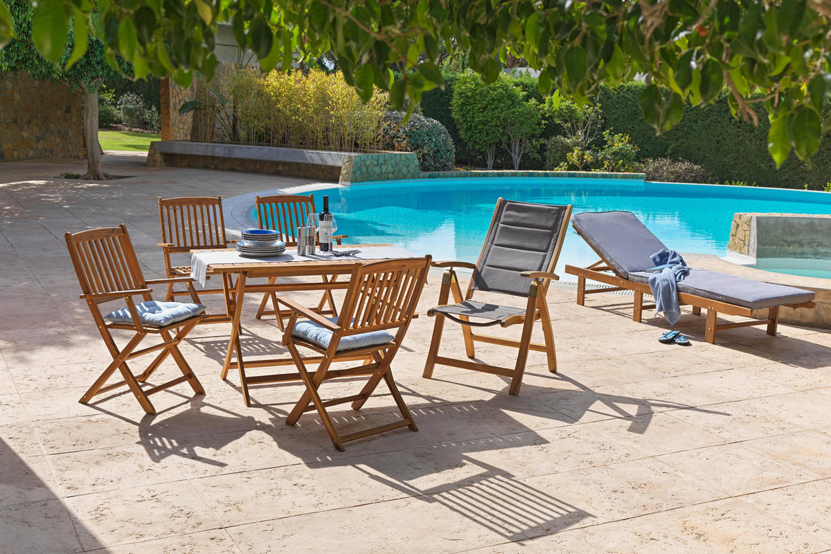 ZOSTAVA ZÁHRADNÉHO NÁBYTKU drevo - farba akácie, Modern, drevo (120cm) - Beldano