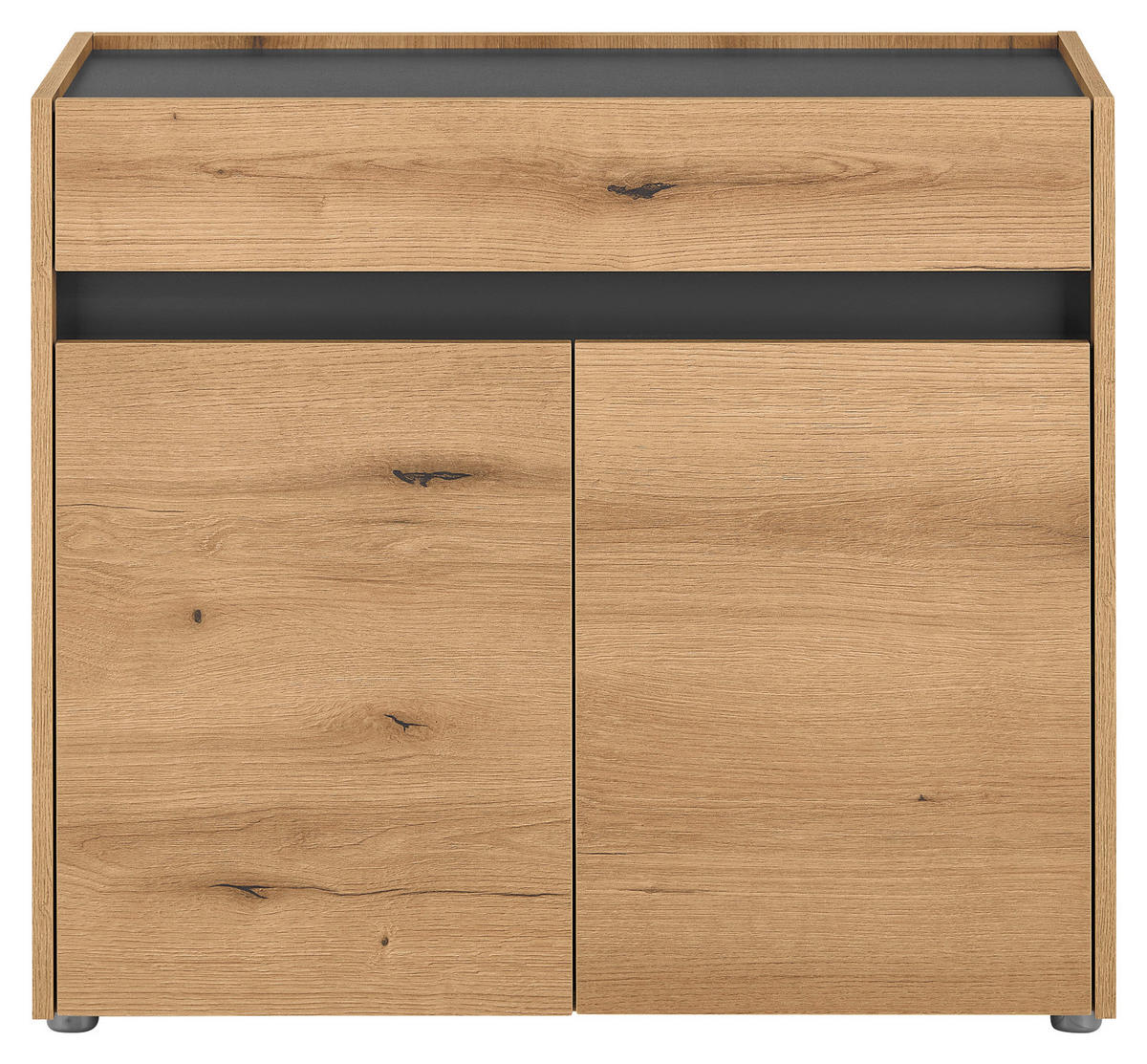 SCHUHSCHRANK Anthrazit, Eichefarben  - Eichefarben/Anthrazit, Design, Holzwerkstoff/Kunststoff (80/70/40cm) - Modante