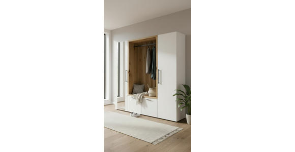 GARDEROBE  in 216/200/47 cm  - Weiß/Eiche Artisan, MODERN, Glas/Holzwerkstoff (216/200/47cm) - Voleo