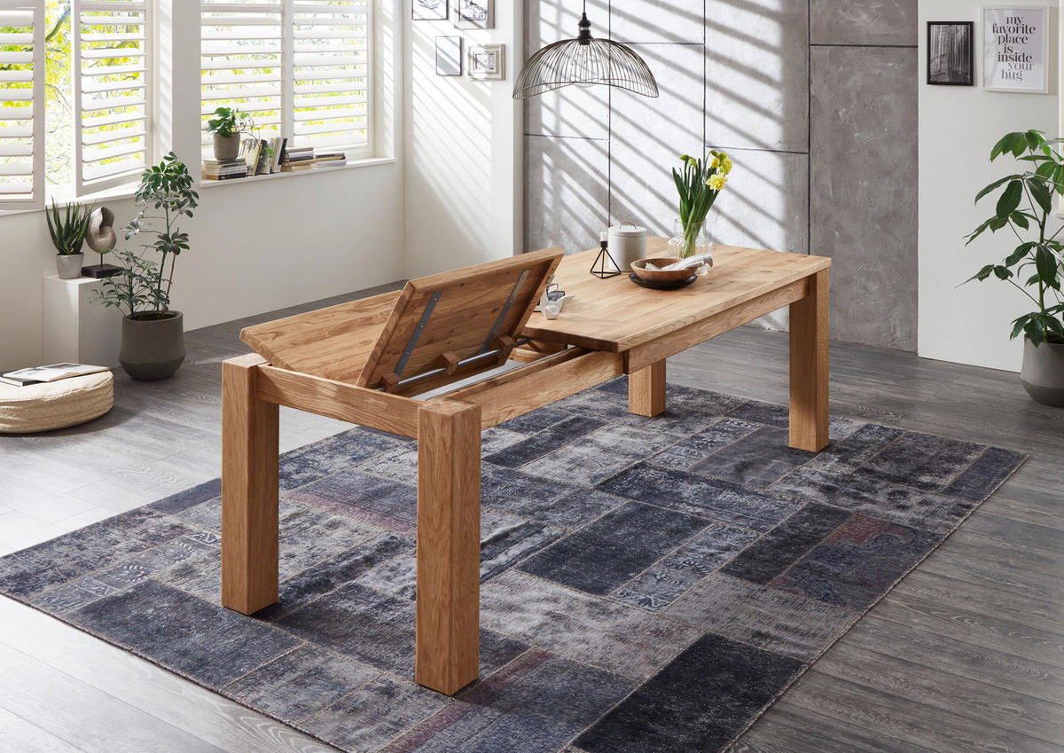 AUSZIEHTISCH Eichefarben rechteckig  ausziehbar  - Eichefarben, Basics, Holz (160-230/90/76cm) - Linea Natura