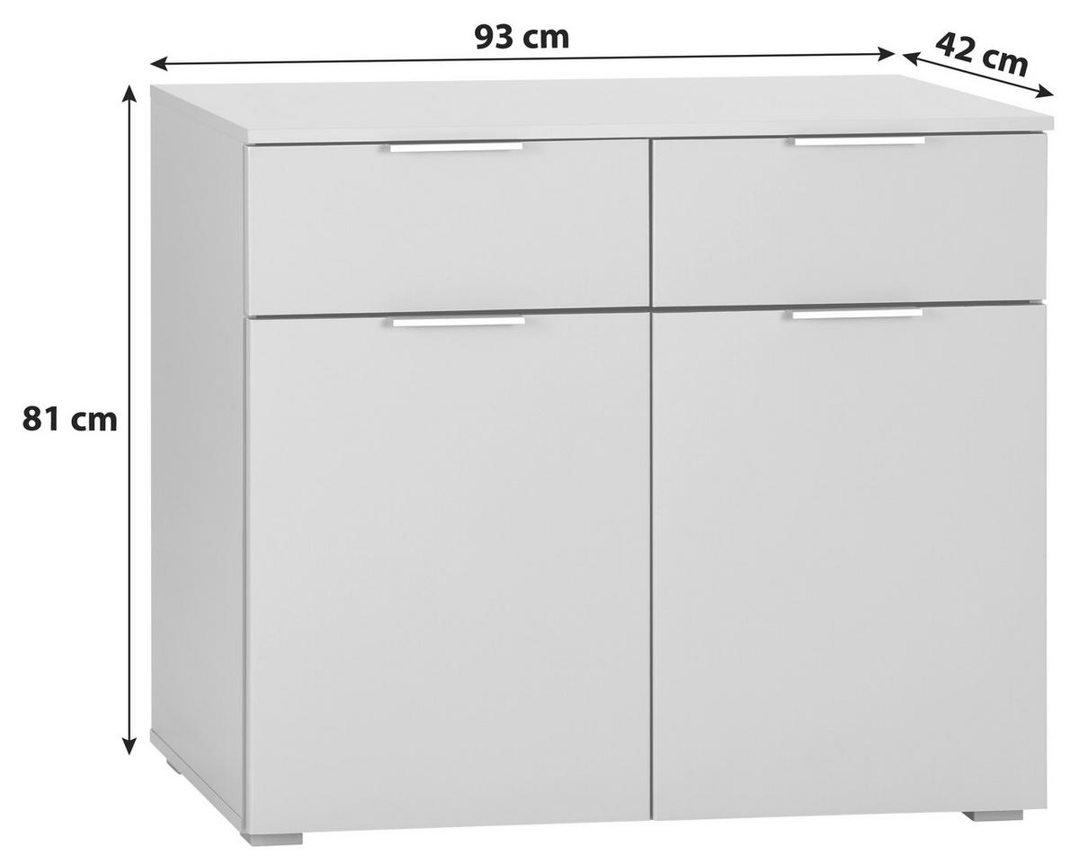 KOMMODE Rauch ALABAMA  in 93/81/42 cm  - Hellgrau/Alufarben, MODERN, Holzwerkstoff (93/81/42cm) - Rauch Möbel