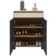 SCHUHSCHRANK furniert Anthrazit, Eichefarben, Sahara  - Eichefarben/Anthrazit, Design, Glas/Holzwerkstoff (84/108/37cm) - Dieter Knoll
