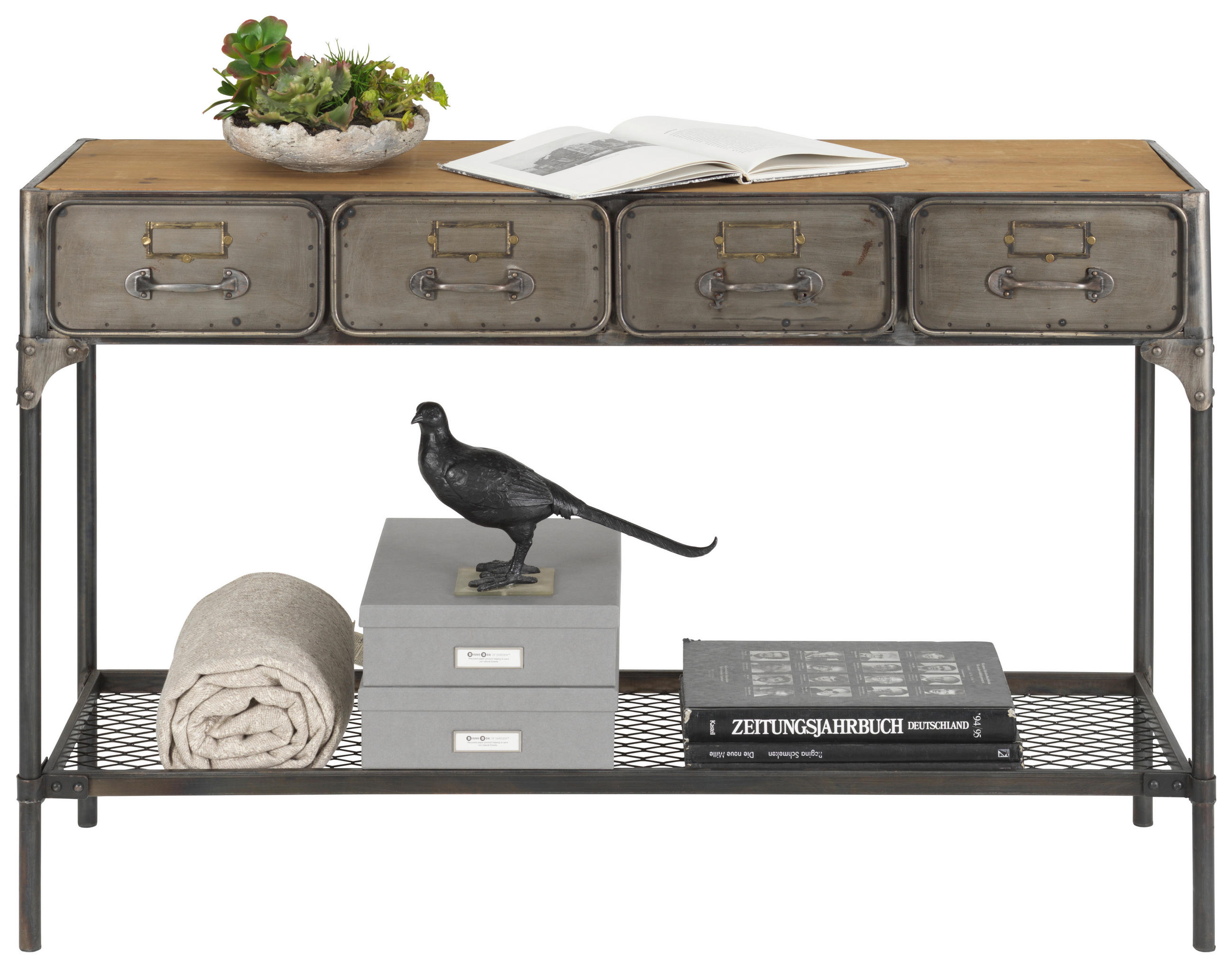 KONZOLA, večbarvno  - večbarvno, Trend, kovina/les (120/41/78,5cm) - Landscape