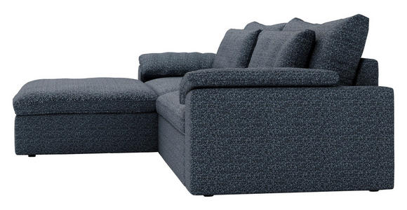 ECKSOFA  in Webstoff Blau  198/306 cm  - Blau/Schwarz, MODERN, Kunststoff/Textil (198/306cm) - Carryhome