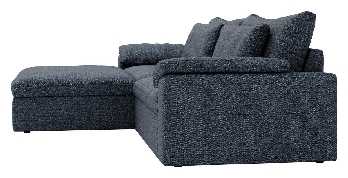 ECKSOFA  in Webstoff Blau  198/306 cm  - Blau/Schwarz, MODERN, Kunststoff/Textil (198/306cm) - Carryhome
