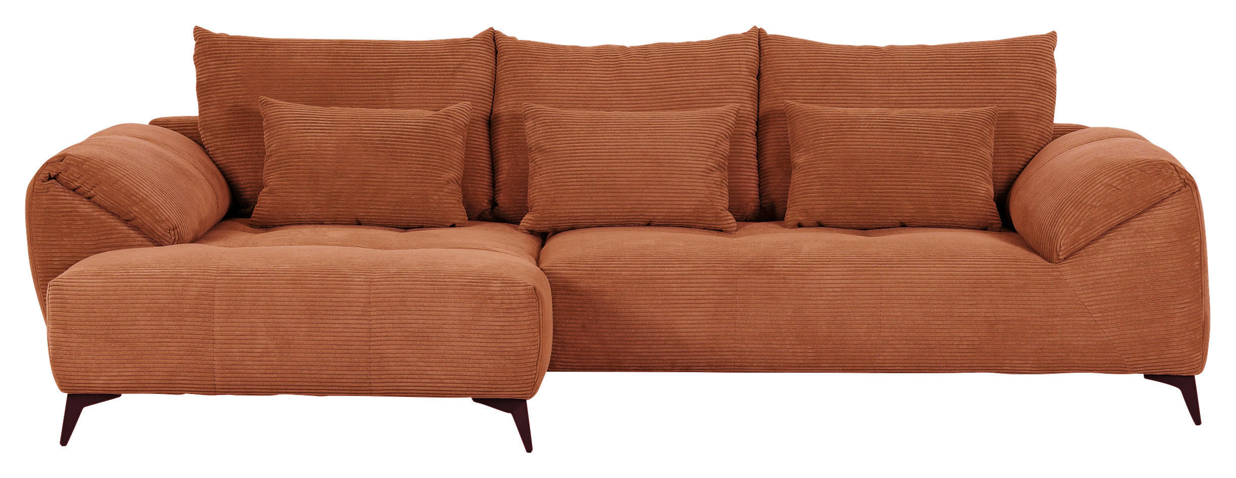 ECKSOFA in Cord Rostfarben  - Rostfarben/Schwarz, Konventionell, Textil/Metall (176/311cm) - Carryhome