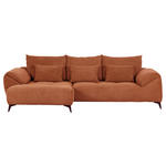 ECKSOFA in Cord Rostfarben  - Rostfarben/Schwarz, KONVENTIONELL, Textil/Metall (176/311cm) - Carryhome