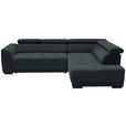 ECKSOFA  in Feincord Anthrazit  284/205 cm  - Anthrazit/Schwarz, Design, Kunststoff/Textil (284/205cm) - Xora
