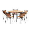 GARTENTISCHGRUPPE Teakholz vollmassiv Aluminium  - Anthrazit/Teakfarben, Natur, Holz/Metall (180/180/78cm) - Gardenson