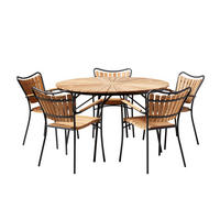 GARTENTISCHGRUPPE Teakholz vollmassiv Aluminium  - Anthrazit/Teakfarben, Natur, Holz/Metall (180/180/78cm) - Gardenson