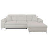 ECKSOFA in Flachgewebe Greige  - Chromfarben/Greige, Konventionell, Textil/Metall (268/175cm) - Carryhome