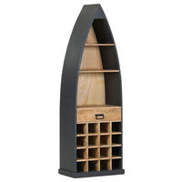 BOOTSREGAL Mangoholz massiv Anthrazit, Naturfarben  - Anthrazit/Schwarz, LIFESTYLE, Holz/Holzwerkstoff (60/182/36cm) - Landscape