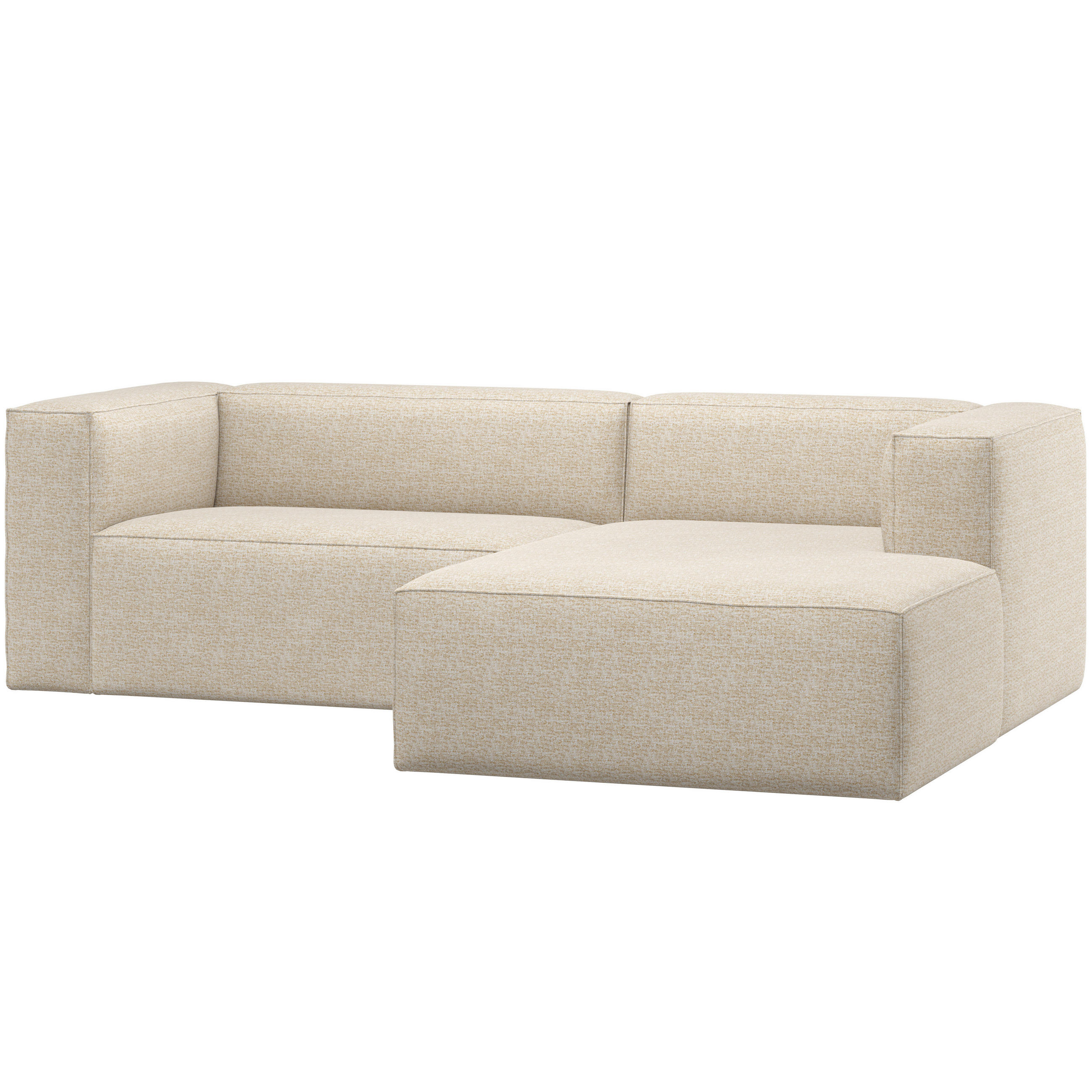 ECKSOFA Bean in Webstoff Beige  254/175 cm  - Beige/Schwarz, MODERN, Kunststoff/Textil (254/175cm) - Livetastic