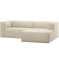 ECKSOFA Bean in Webstoff Beige  254/175 cm  - Beige/Schwarz, MODERN, Kunststoff/Textil (254/175cm) - Livetastic