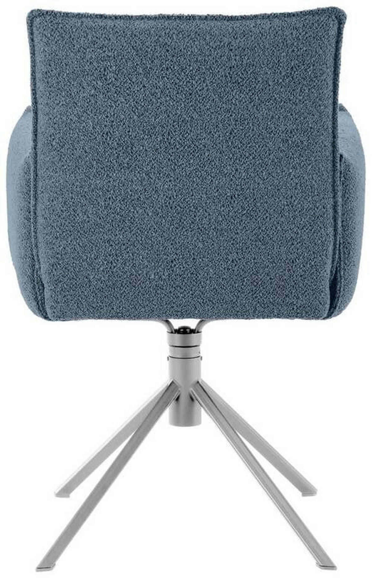 ARMLEHNSTUHL  in Flachgewebe  - Blau/Edelstahlfarben, Design, Textil/Metall (55/85/65cm) - Valnatura