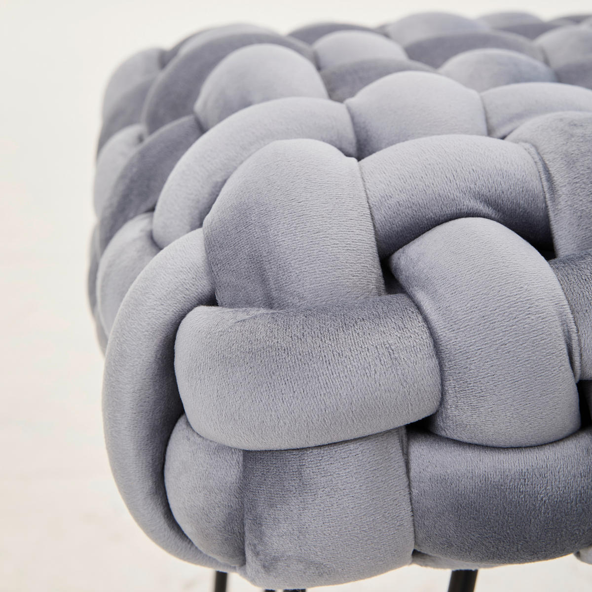 KLOP, kovina, tekstil siva, črna  - črna/siva, Trendi, kovina/tekstil (128/50/45cm) - Xora