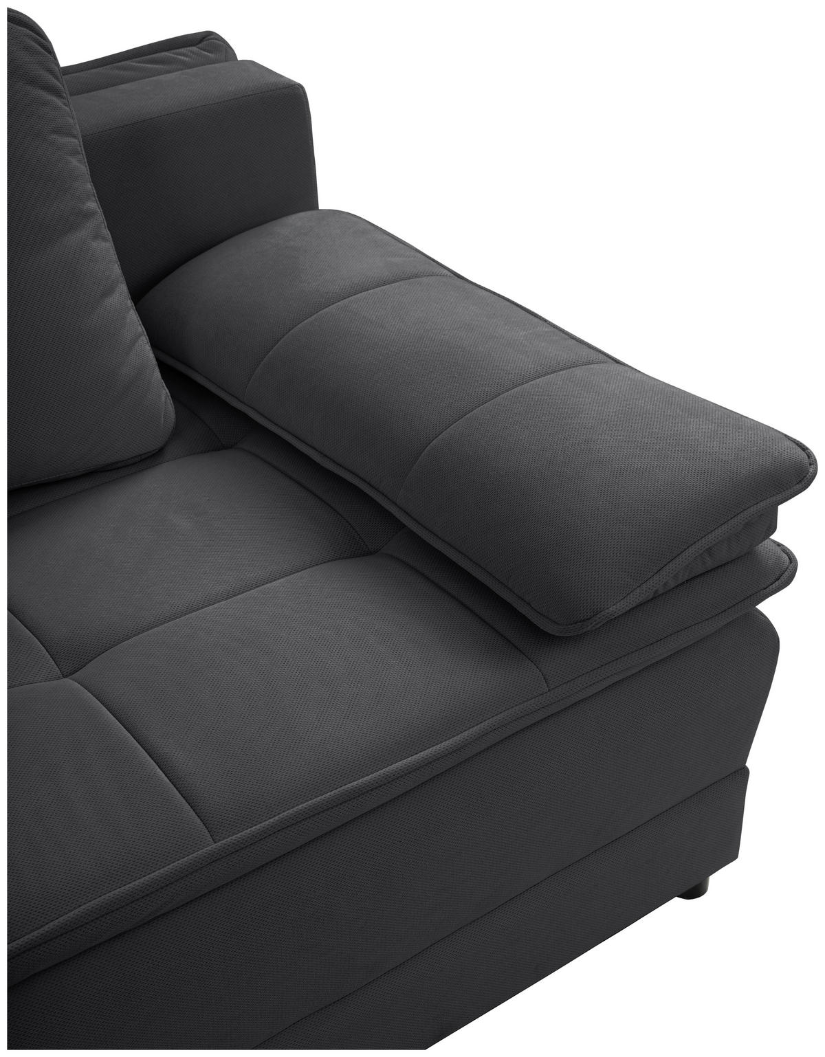 SCHLAFSOFA in Webstoff Graphitfarben  - Schwarz/Graphitfarben, Modern, Kunststoff/Textil (202/73-92/105cm) - MID.YOU
