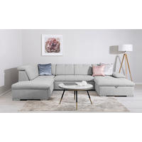 WOHNLANDSCHAFT Ramzes Hellgrau  - Hellgrau/Grau, Design, Textil/Metall (215/328/173cm) - MID.YOU