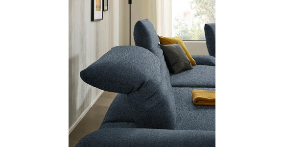 ECKSOFA  in Bouclé Blau  170-195/280 cm  - Blau/Schwarz, Design, Textil/Metall (170-195/280cm) - Dieter Knoll