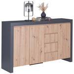 SIDEBOARD Anthrazit, Eiche Artisan Einlegeböden  - Anthrazit/Eiche Artisan, KONVENTIONELL, Holzwerkstoff (152/92/37cm) - Carryhome
