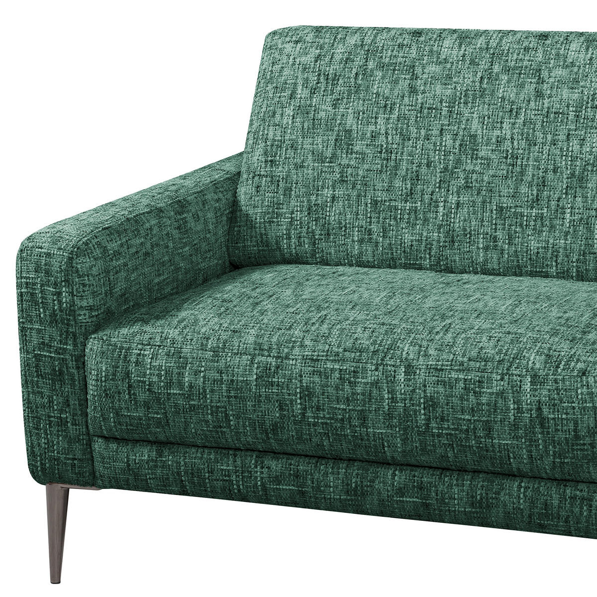 3-SITZER-SOFA Webstoff Grün  - Schwarzchrom/Grün, Design, Textil/Metall (187/85/92cm) - Livetastic