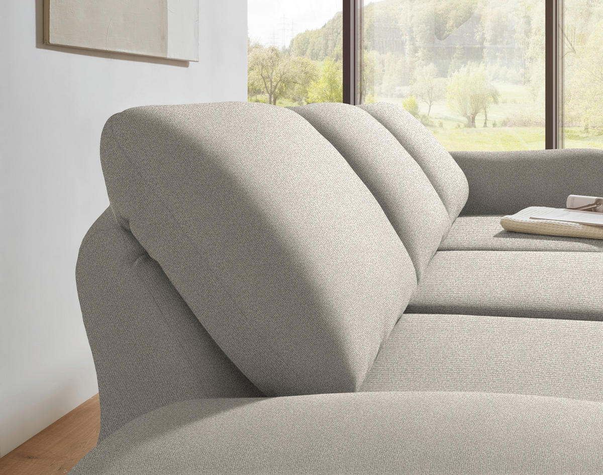 ECKSOFA  in Flachgewebe Naturfarben  255-365/175-224 cm  - Schwarz/Naturfarben, Design, Textil/Metall (255-365/175-224cm) - Dieter Knoll