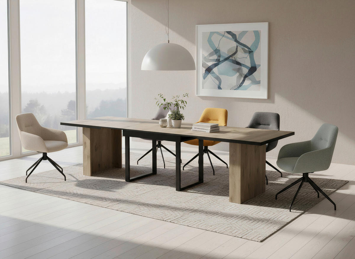 ARMLEHNSTUHL-SET 2 Stück  in Stahl Webstoff, Mikrofaser  - Anthrazit/Schwarz, MODERN, Textil/Metall (56/83/60cm) - MID.YOU